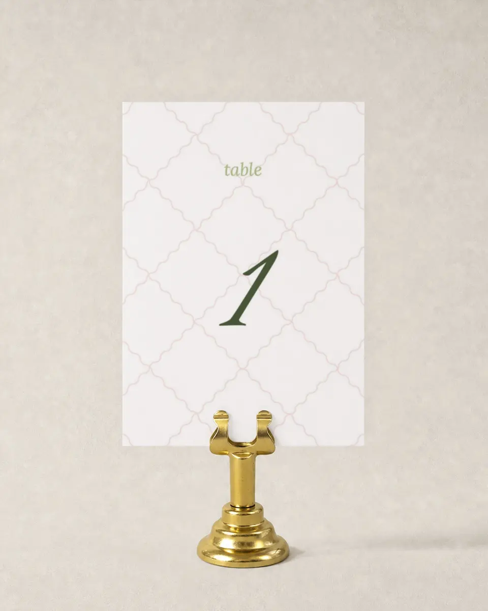 This is a 3½" x 5" Wedding Table Number called Palm Paradise printed in full color