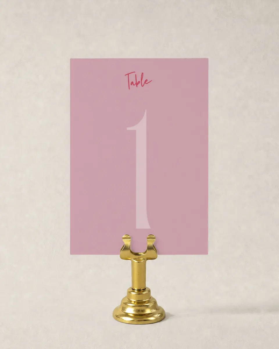 This is a 3½" x 5" Wedding Table Number called Lovey-Dovey printed in full color