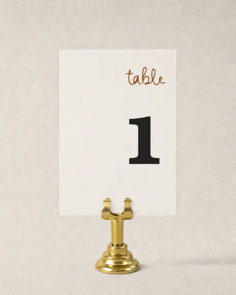 This is a 3½" x 5" Wedding Table Number called Head Over Boots printed in full color