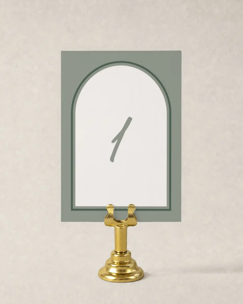 This is a 3½" x 5" Wedding Table Number called Elevated Adventures printed in full color