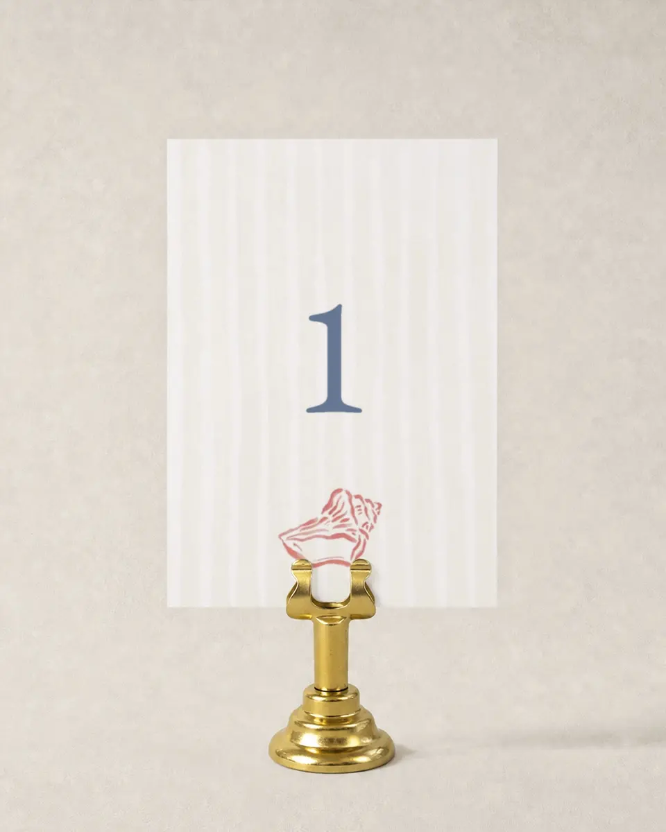 This is a 3½" x 5" Wedding Table Number called Positano Daydream printed in full color