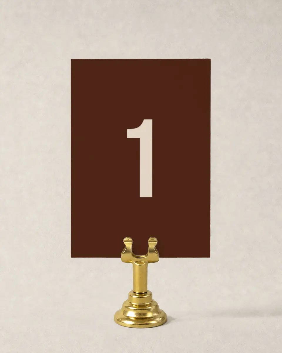 This is a 3½" x 5" Gala Table Number called Urban Essence printed in full color