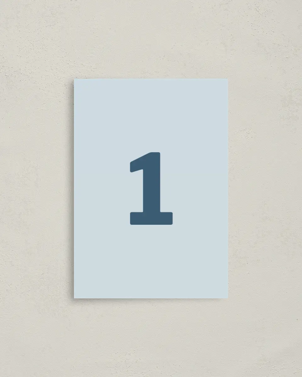 This is a 3½" x 5" Gala Table Number called Popular Spot printed in full color