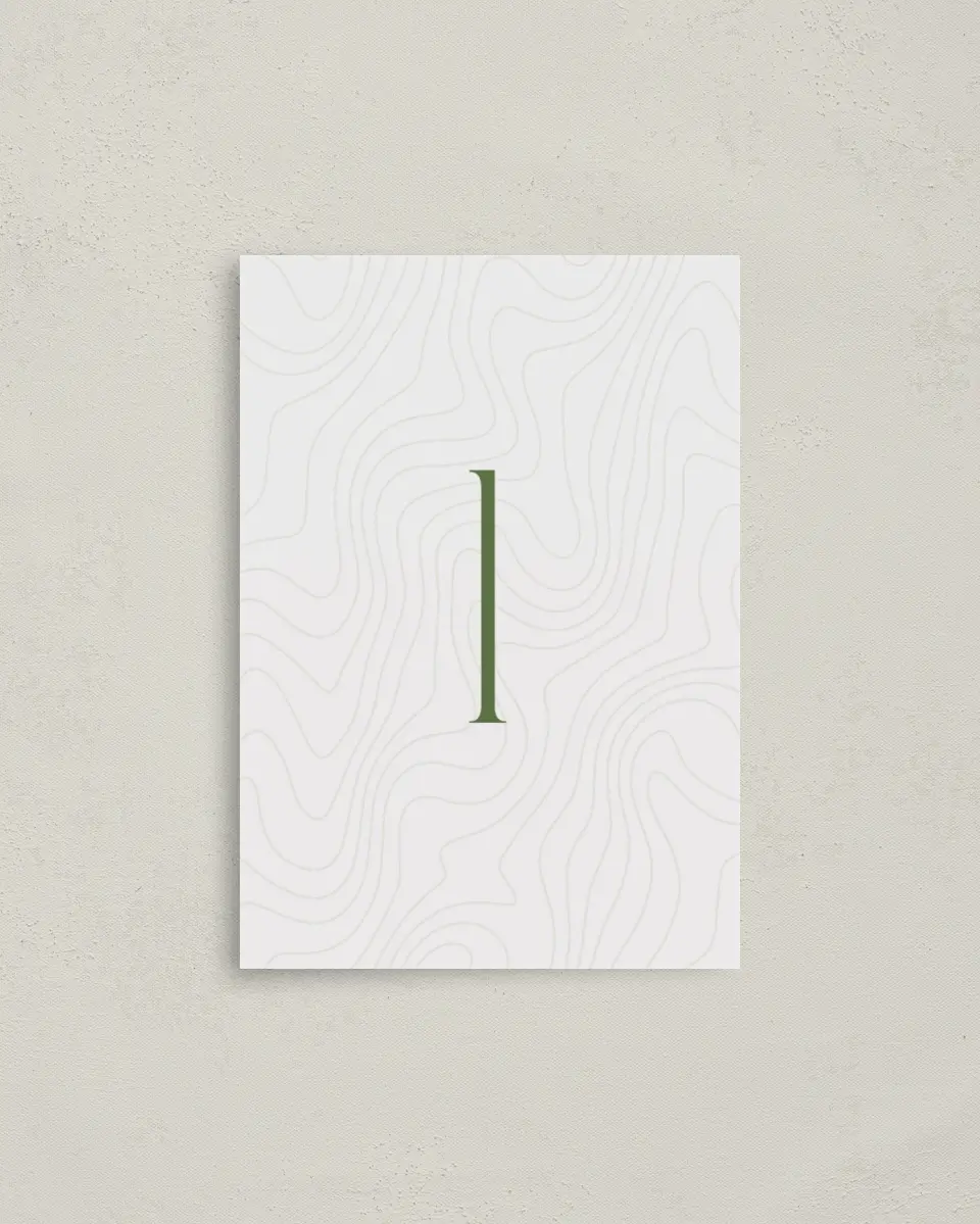 This is a 3½" x 5" Gala Table Number called Contoured Connection printed in full color
