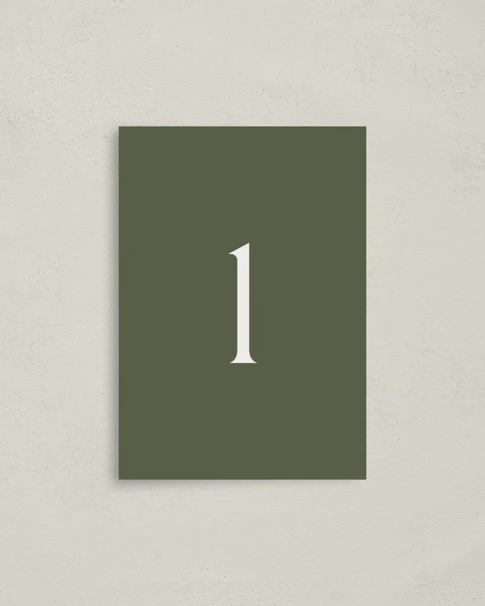 This is a 3½" x 5" Gala Table Number called Refined Approach printed in full color