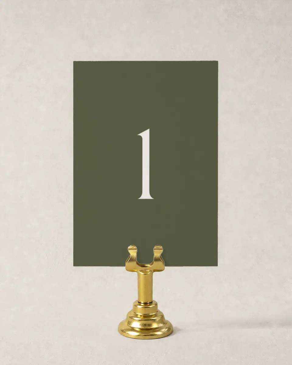 This is a 3½" x 5" Gala Table Number called Refined Approach printed in full color