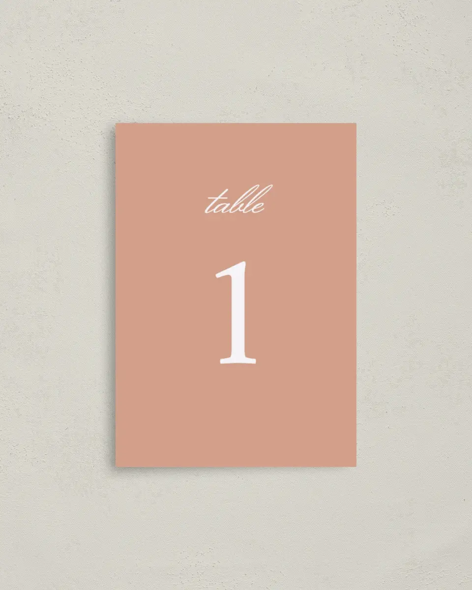 This is a 3½" x 5" Gala Table Number called Modern Balance printed in full color