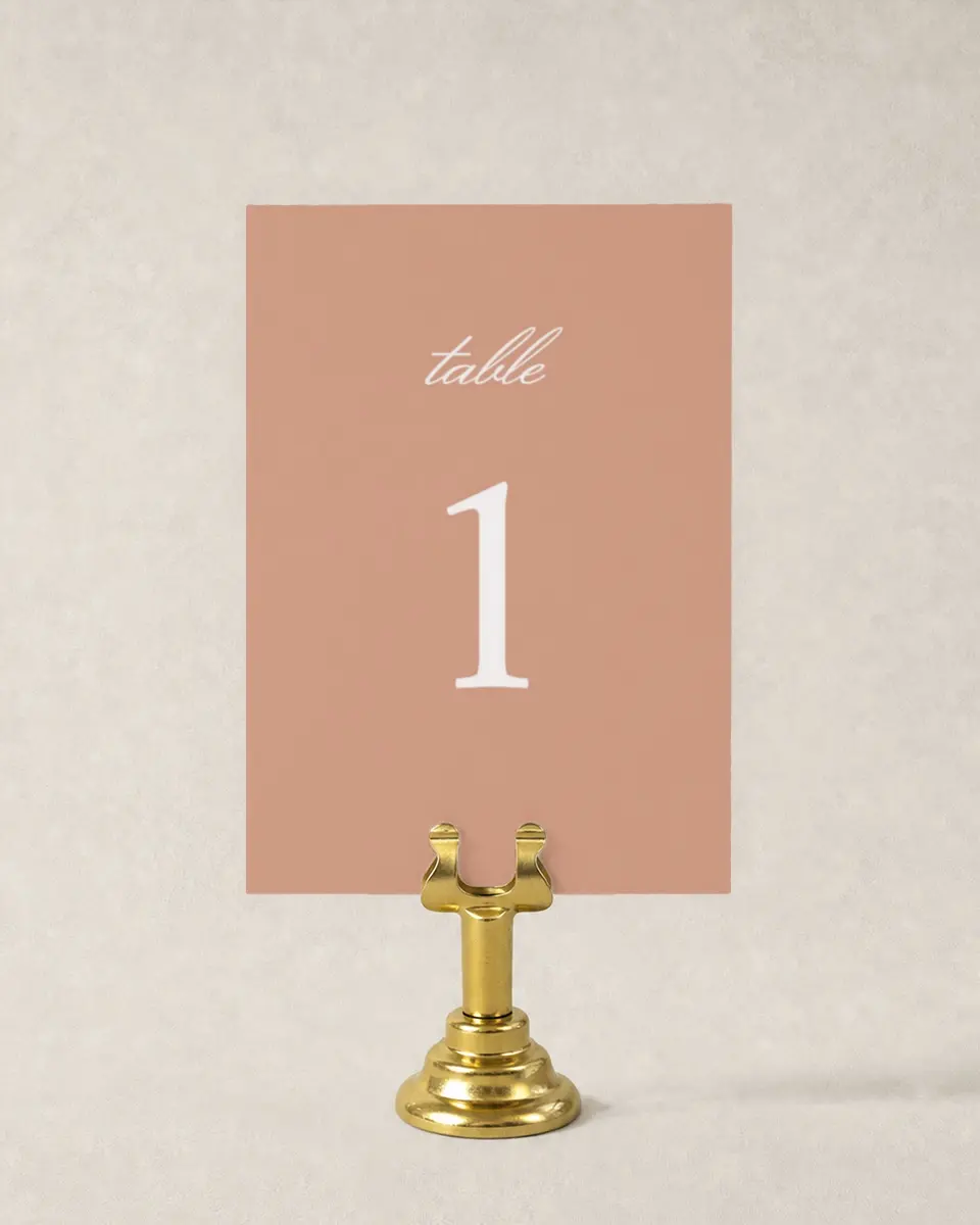 This is a 3½" x 5" Gala Table Number called Modern Balance printed in full color