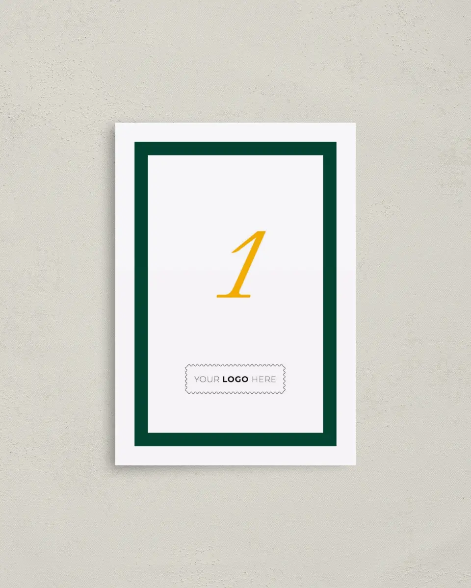 This is a 3½" x 5" Gala Table Number called Lasting Legacy printed in full color
