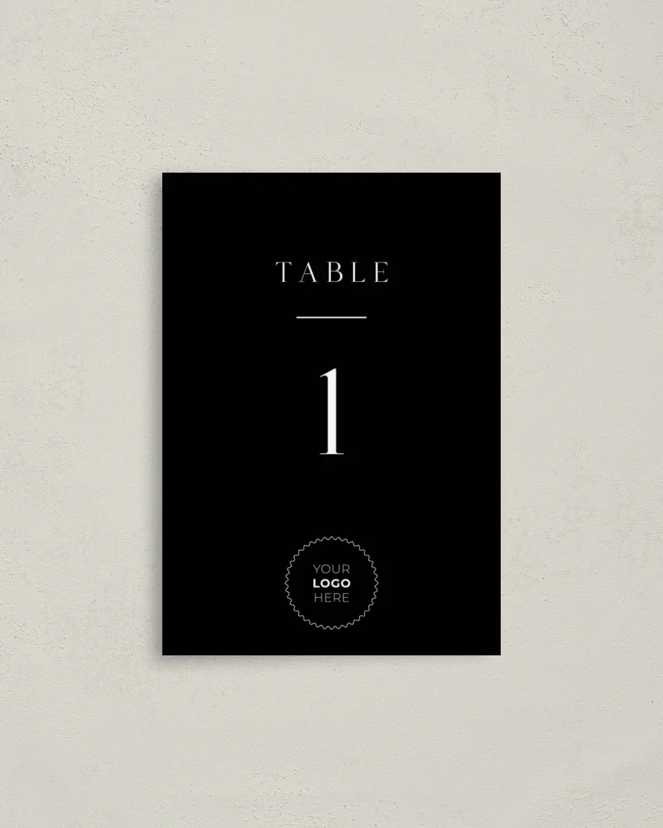 This is a 3½" x 5" Gala Table Number called Starlight Gala printed in full color