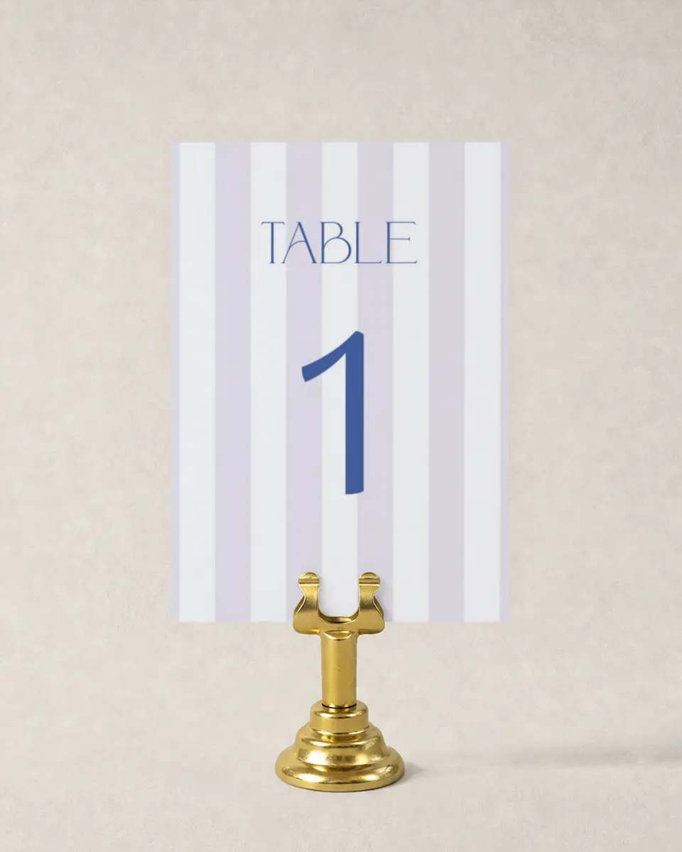This is a 3½" x 5" Wedding Table Number called The Mila printed in full color