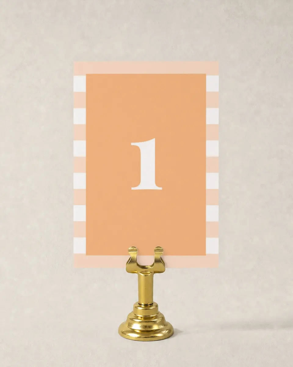 This is a 3½" x 5" Wedding Table Number called The Jess printed in full color