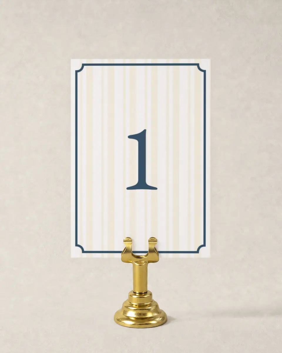 This is a 3½" x 5" Wedding Table Number called The Georgia printed in full color