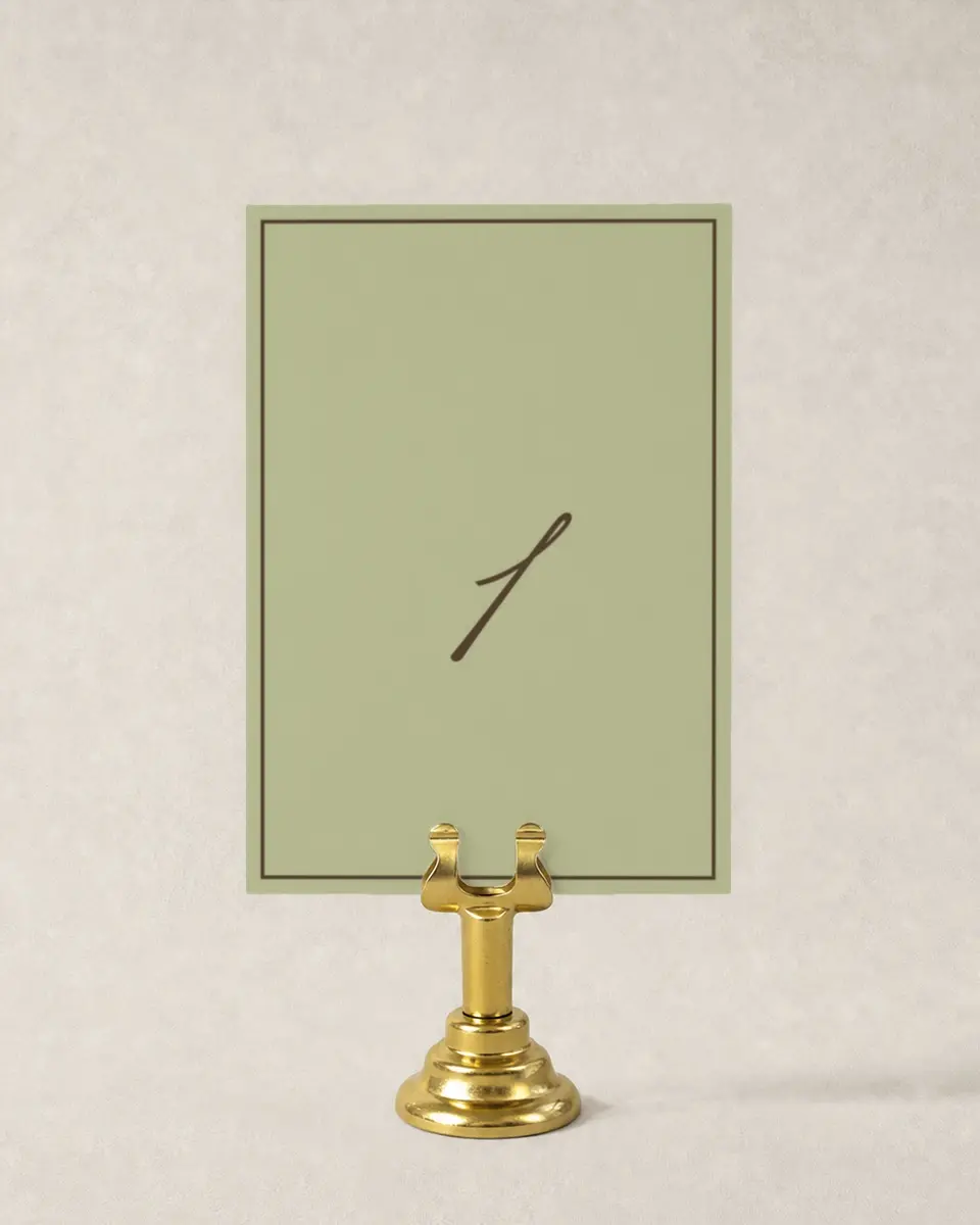 This is a 3½" x 5" Wedding Table Number called Holloway printed in full color