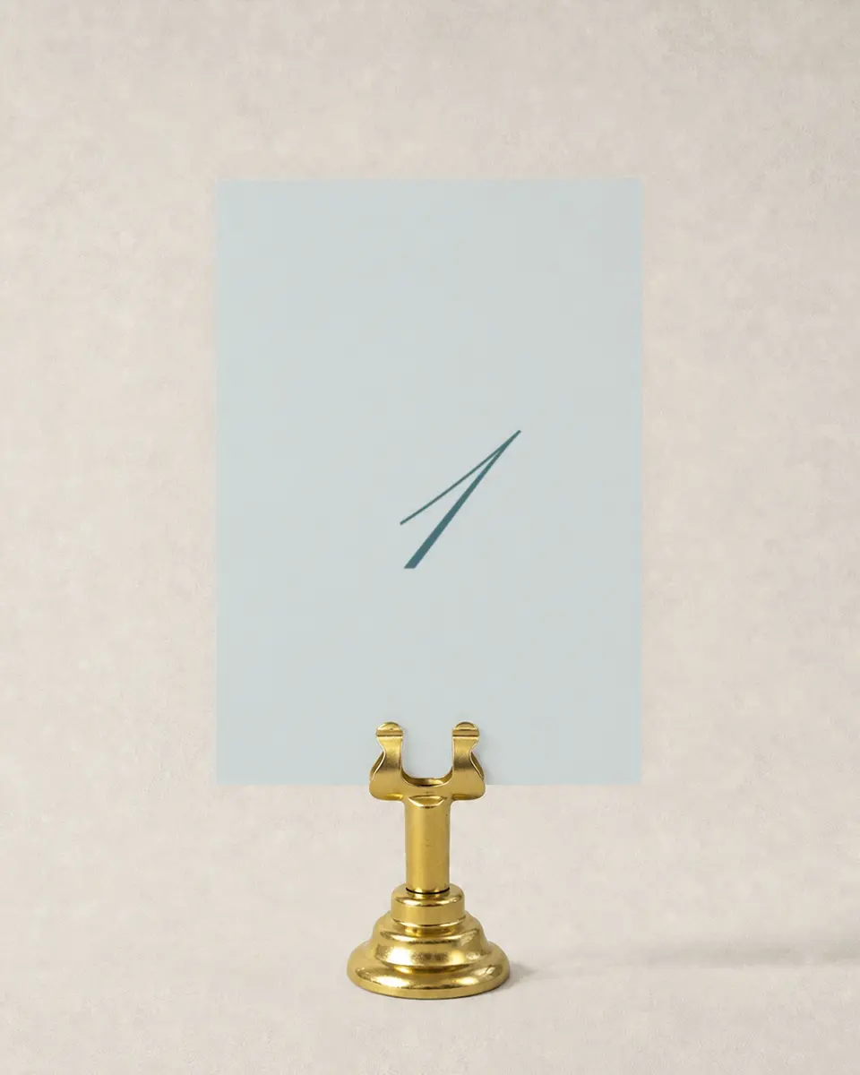 This is a 3½" x 5" Wedding Table Number called Kensington printed in full color