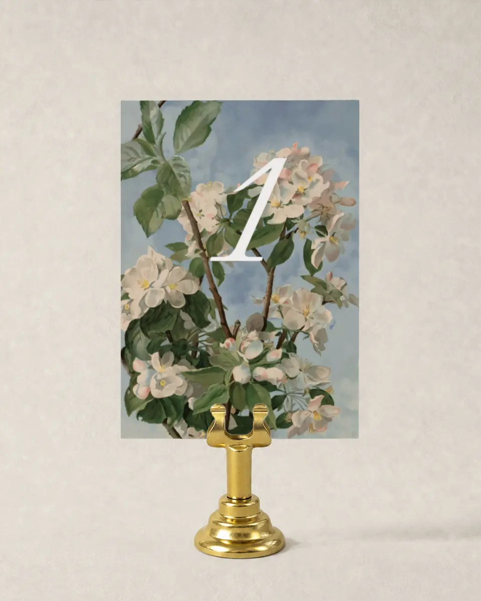 This is a 3½" x 5" Wedding Table Number called Nantucket printed in full color