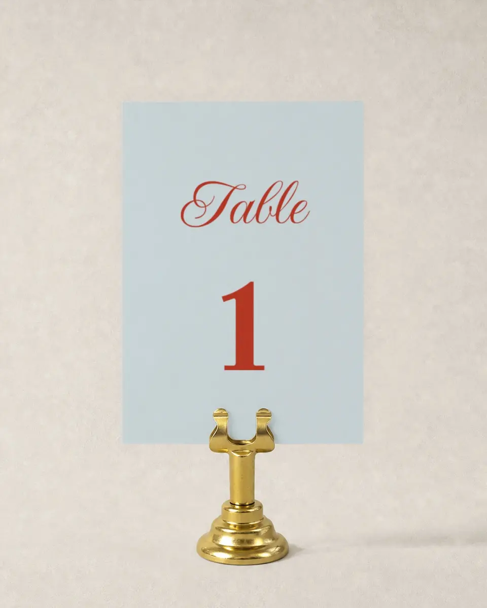 This is a 3½" x 5" Wedding Table Number called Mod Elegance printed in full color