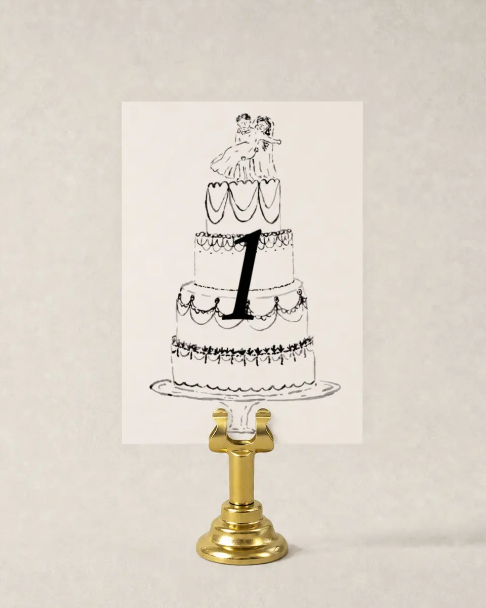This is a 3½" x 5" Wedding Table Number called Mi Amor printed in full color