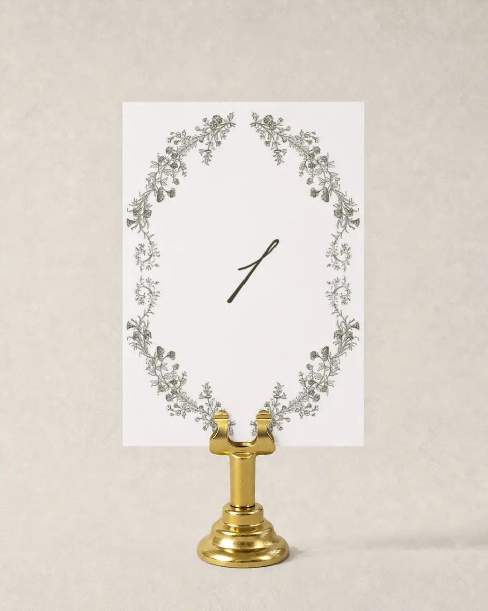 This is a 3½" x 5" Wedding Table Number called Holderness printed in full color