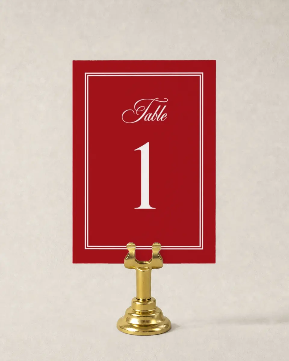 This is a 3½" x 5" Wedding Table Number called Montecito printed in full color