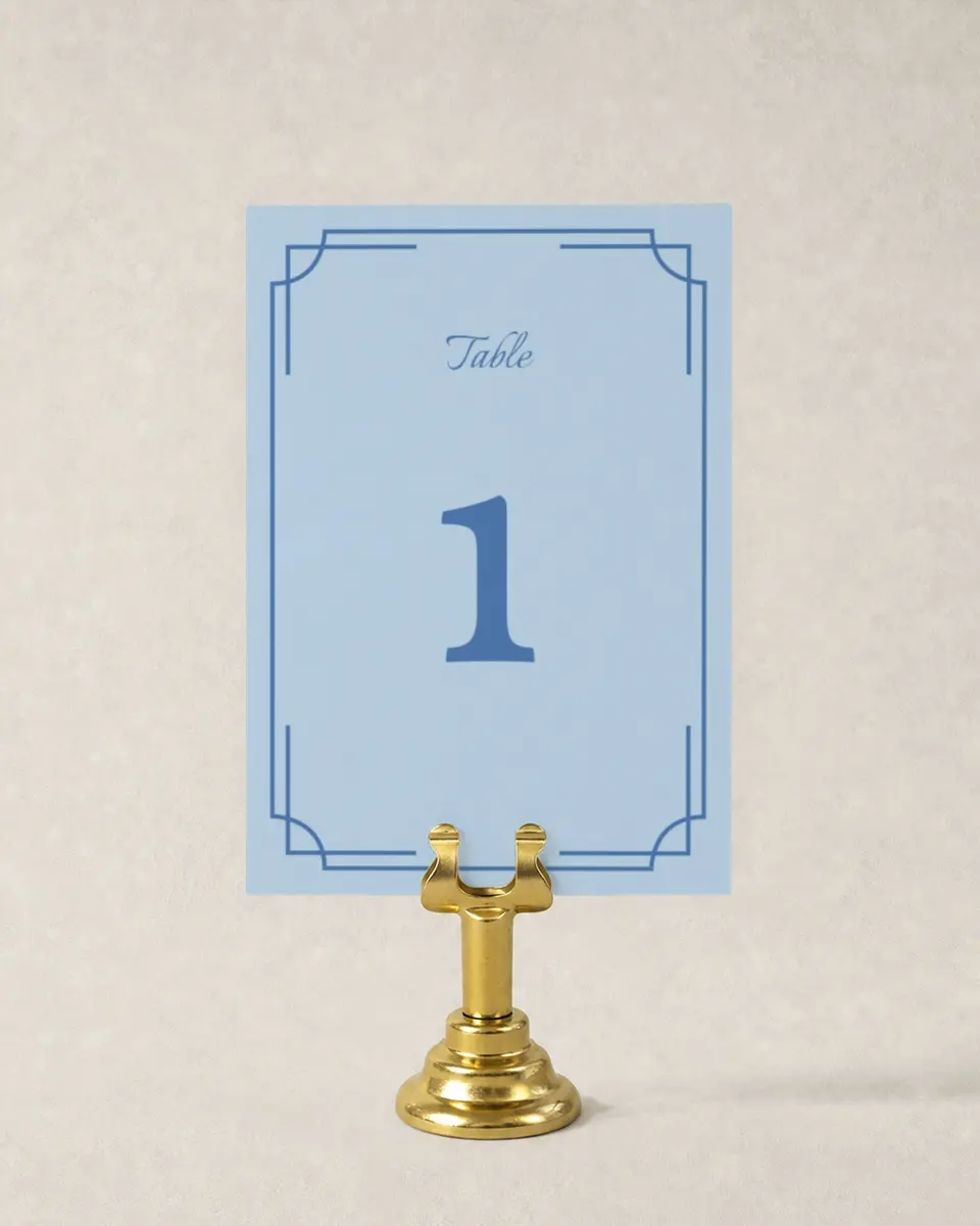 This is a 3½" x 5" Wedding Table Number called Cambridge printed in full color