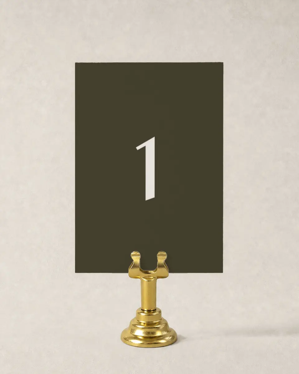 This is a 3½" x 5" Wedding Table Number called Lafayette printed in full color