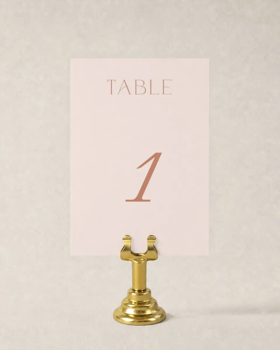 This is a 3½" x 5" Wedding Table Number called Bridgetown printed in full color