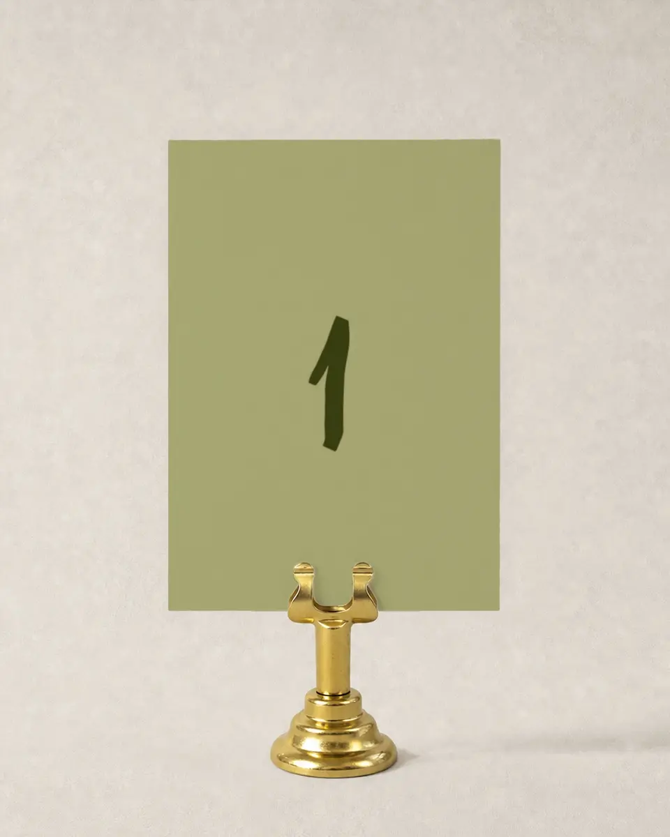 This is a 3½" x 5" Wedding Table Number called Scalloped Elegance printed in full color
