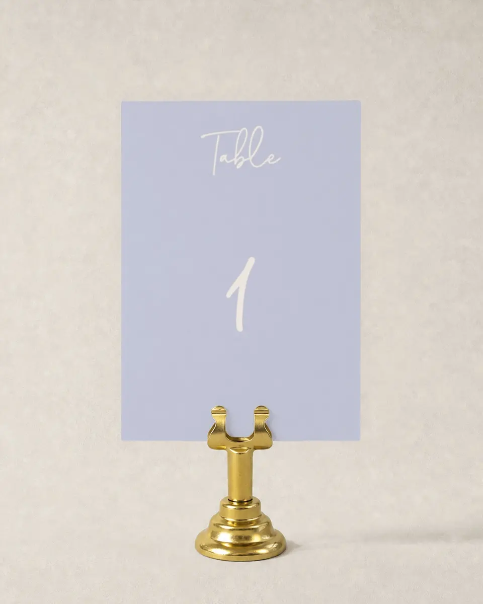 This is a 3½" x 5" Wedding Table Number called Yours Truly printed in full color