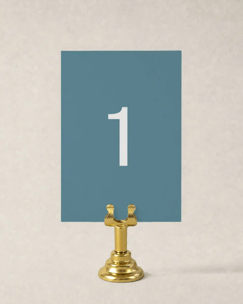 This is a 3½" x 5" Wedding Table Number called I Hear Wedding Shells printed in full color