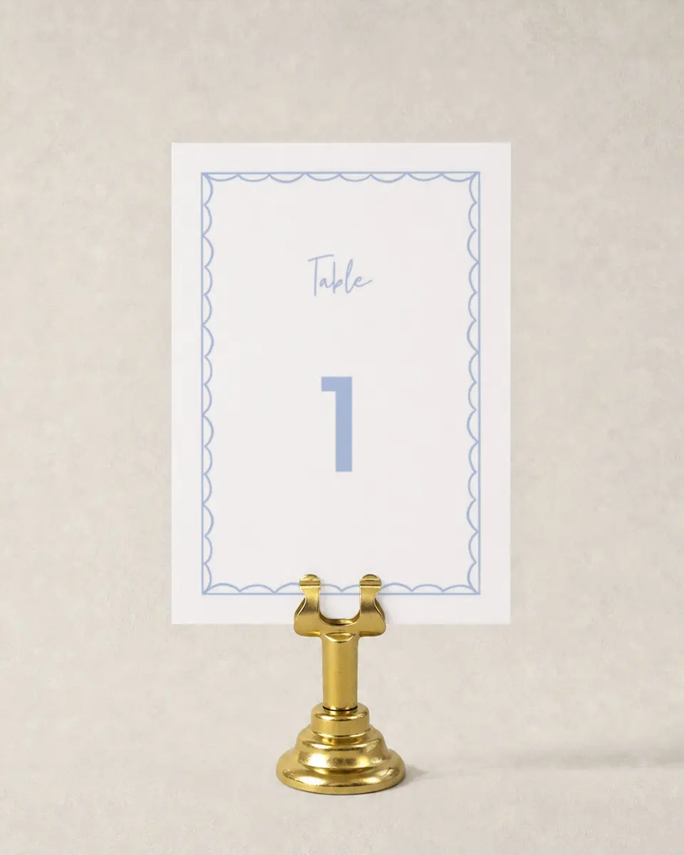 This is a 3½" x 5" Wedding Table Number called Framed in Flowers printed in full color
