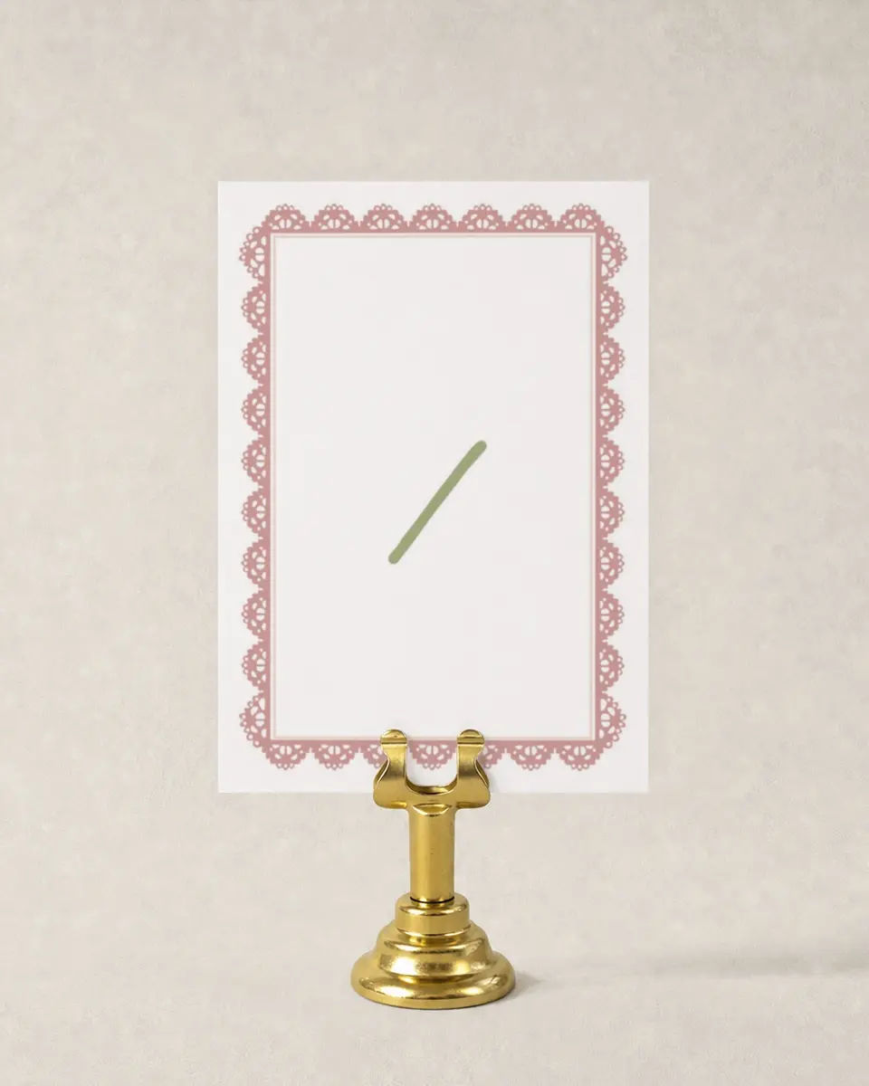 This is a 3½" x 5" Wedding Table Number called Verdant Romance printed in full color