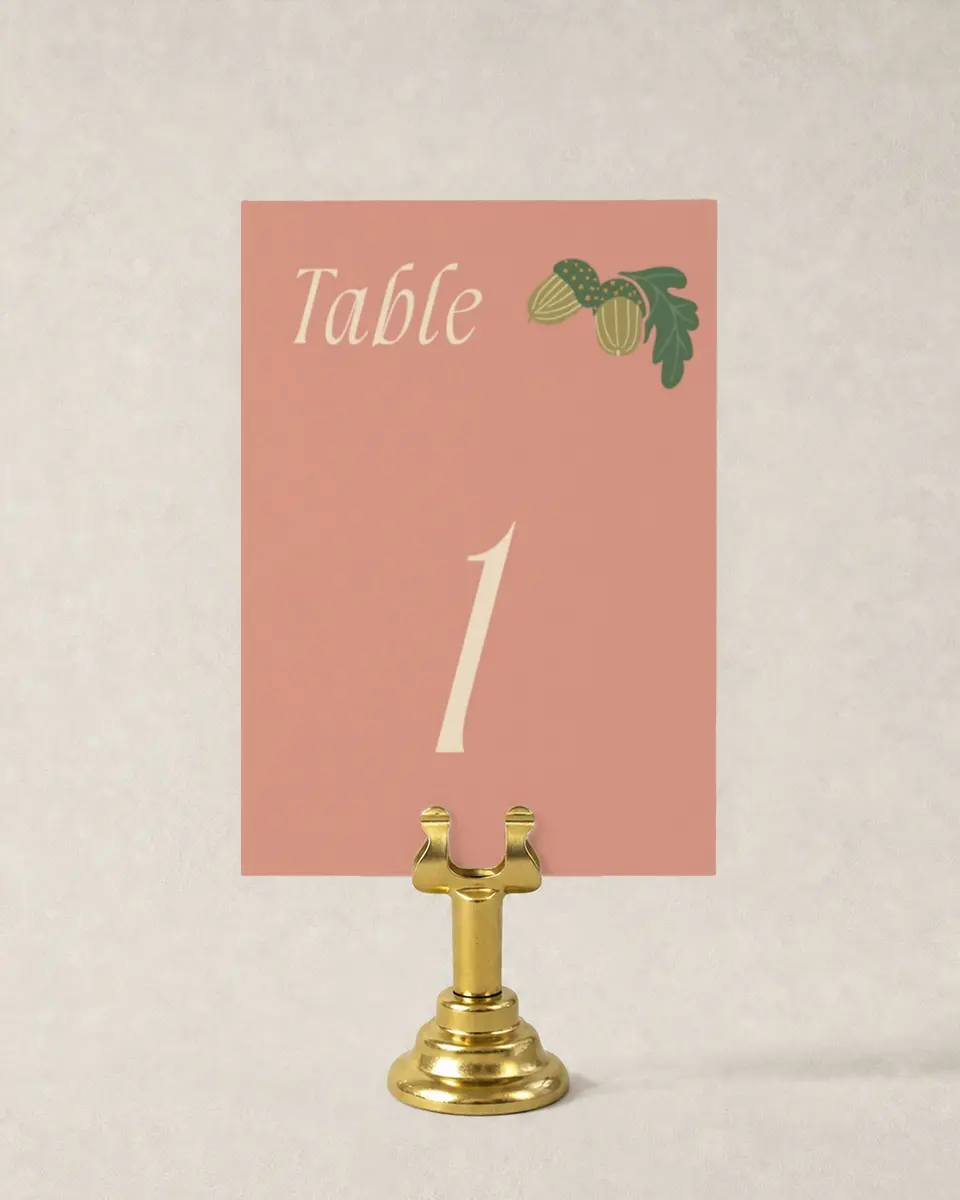 This is a 3½" x 5" Wedding Table Number called Regal Garden printed in full color