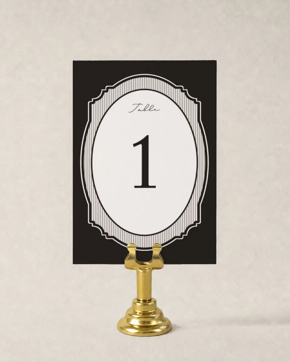 This is a 3½" x 5" Wedding Table Number called Opulent Endearment printed in full color