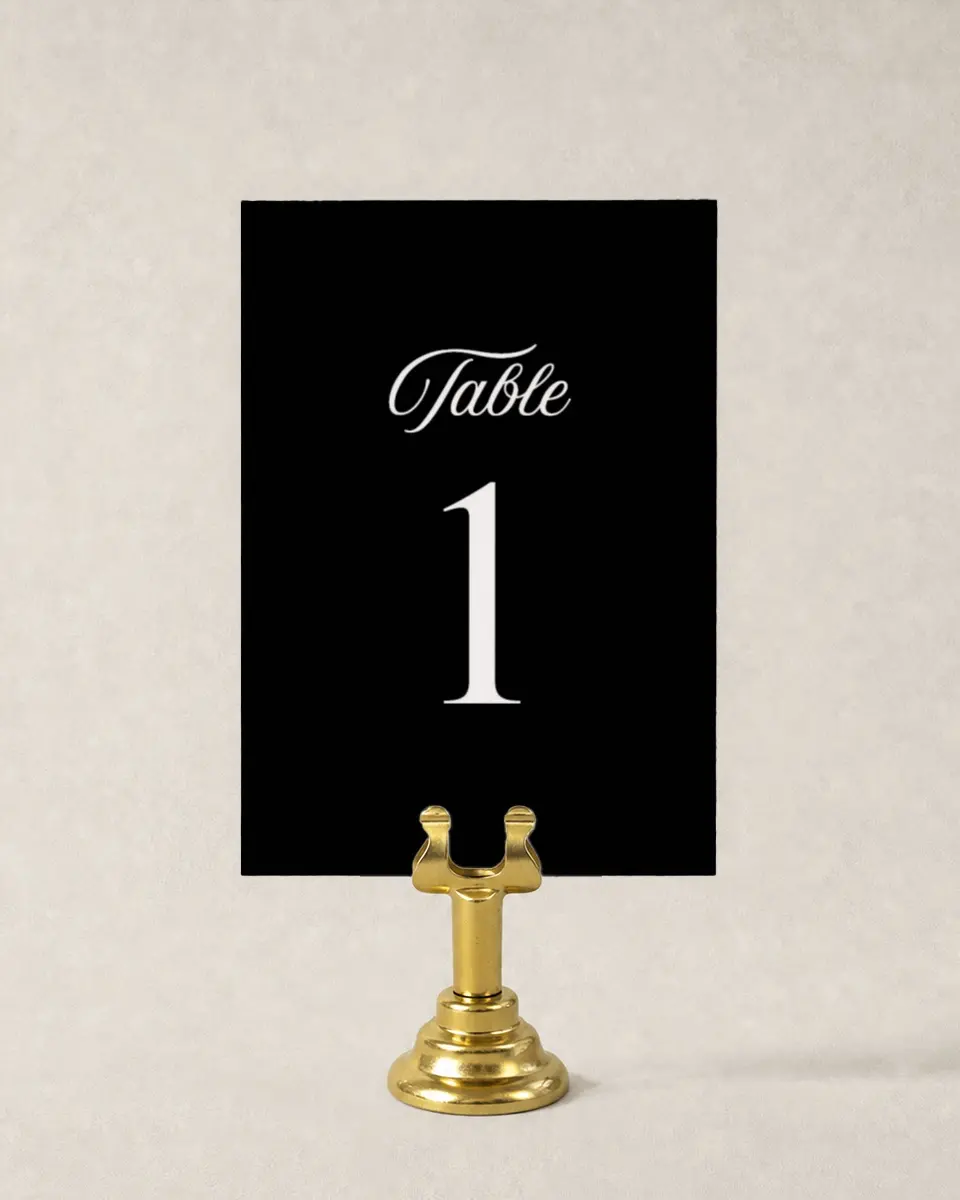 This is a 3½" x 5" Wedding Table Number called The Mallory printed in full color