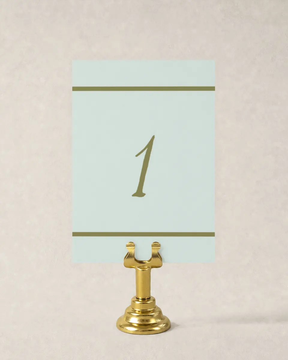 This is a 3½" x 5" Wedding Table Number called The Rosemary printed in full color