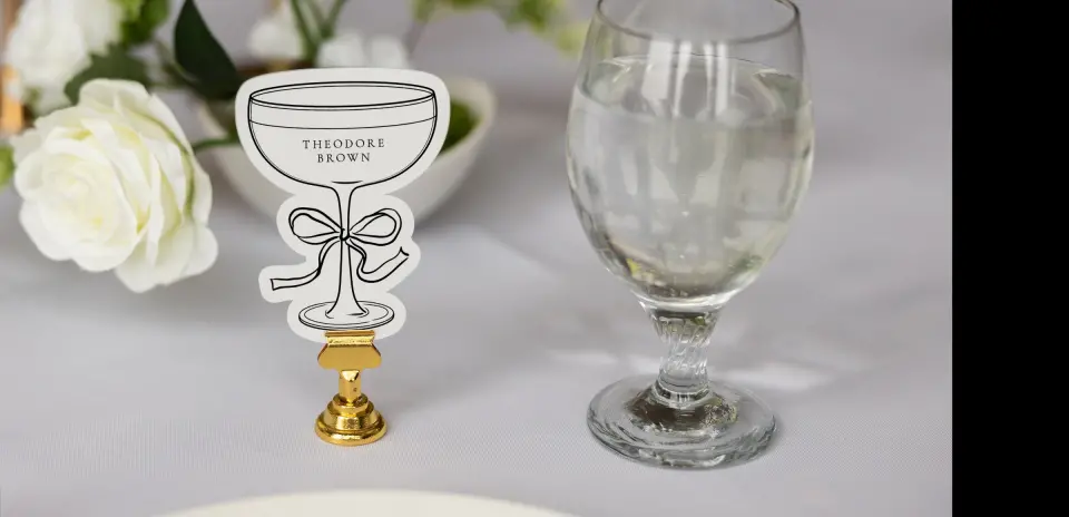 Coupe Glass Place Cards