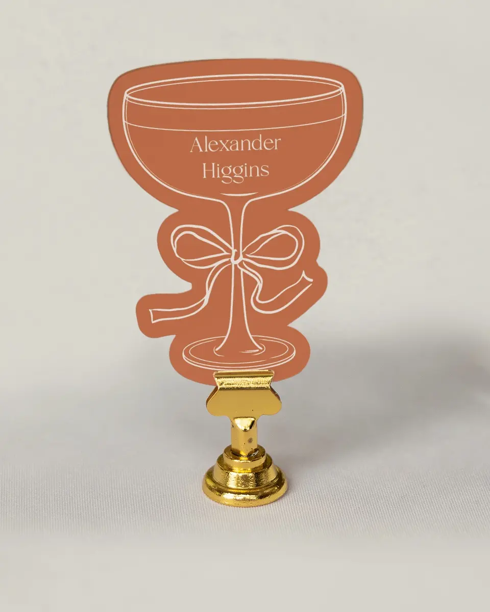 This is a 3" x 4" Wedding Place Card called The Jaylin printed in full color on Premium Smooth paper