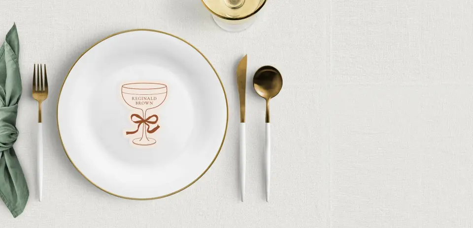 Coupe Glass Place Cards