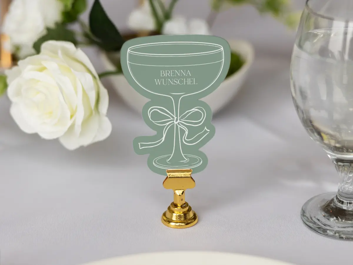 Coupe Glass Place Cards