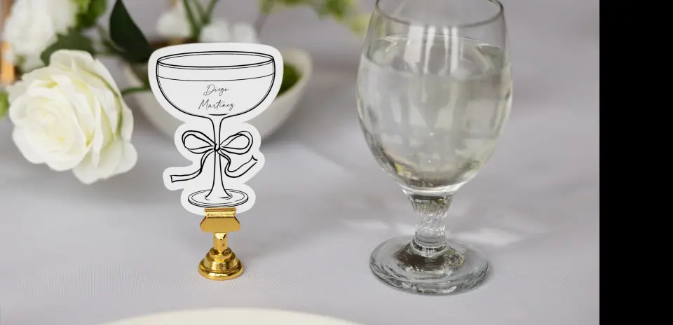 Coupe Glass Place Cards
