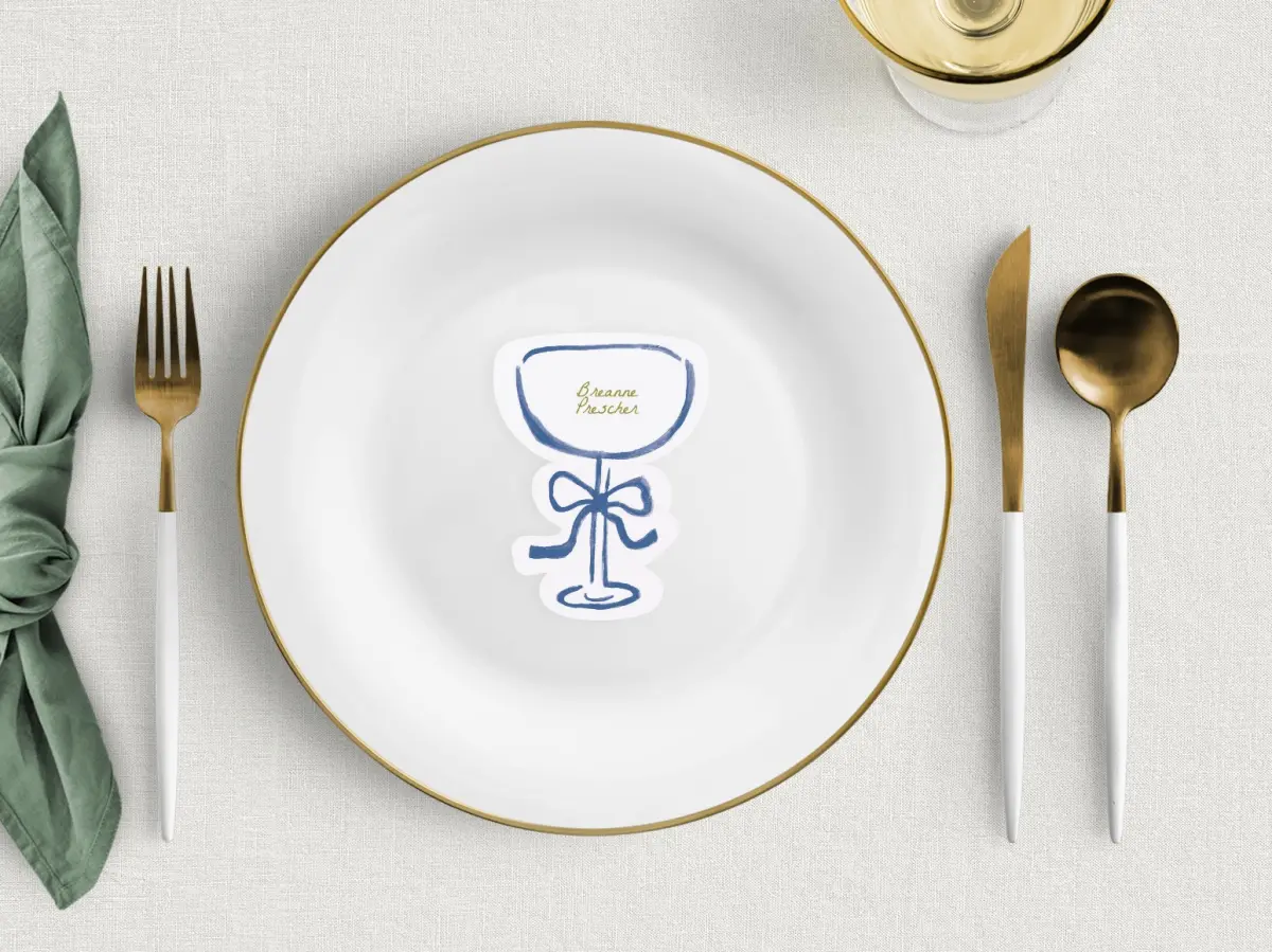 Coupe Glass Place Cards