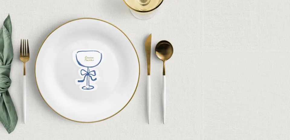 Coupe Glass Place Cards