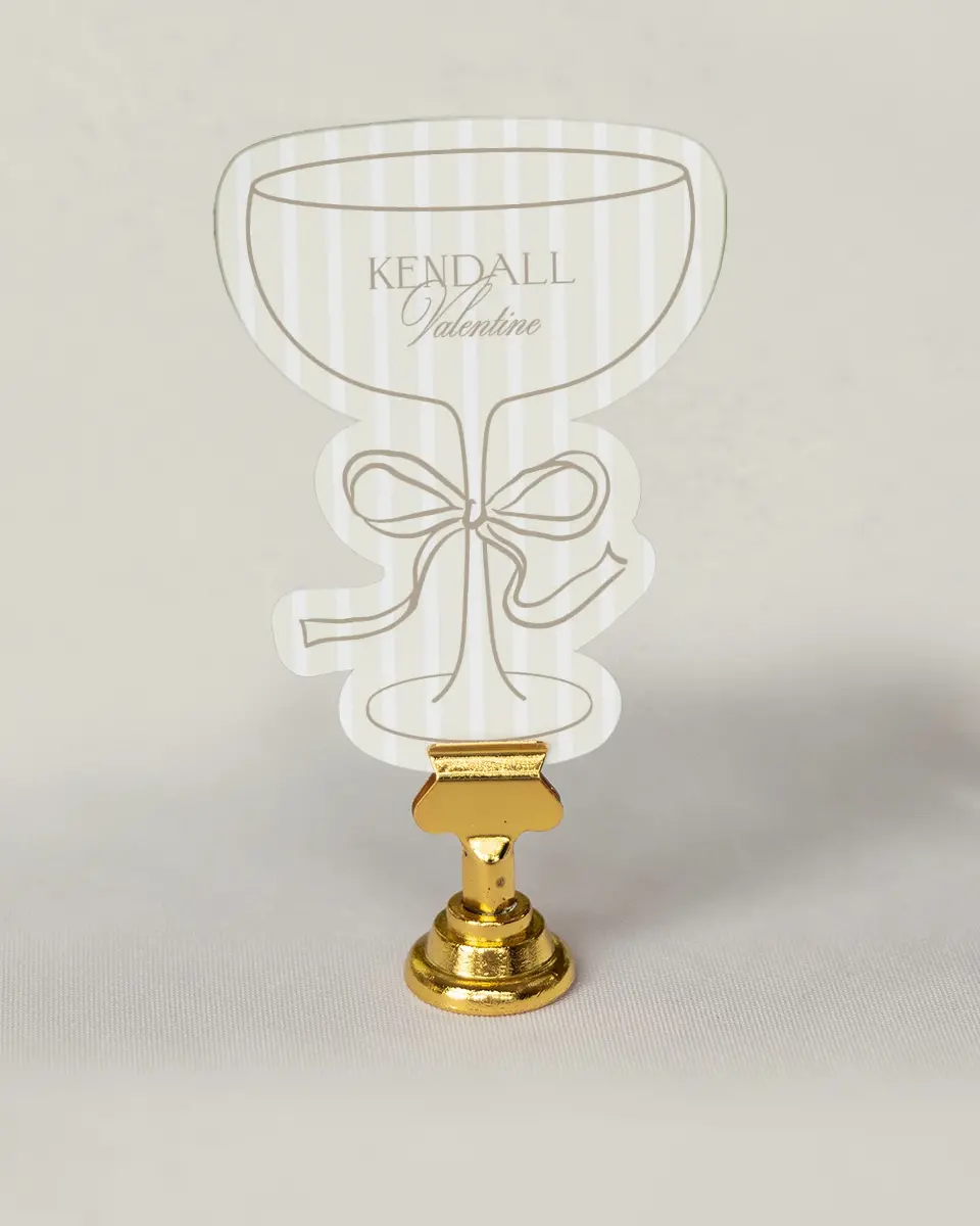 This is a 3" x 4" Wedding Place Card called Kensington printed in full color on Premium Smooth paper