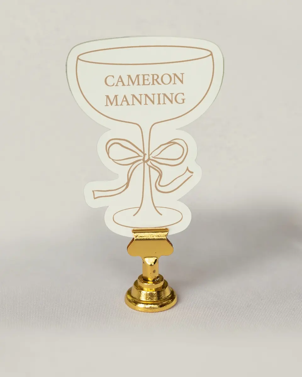 This is a 3" x 4" Wedding Place Card called Beaded Veil printed in full color on Premium Smooth paper