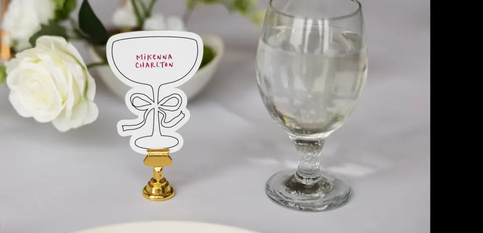 Coupe Glass Place Cards