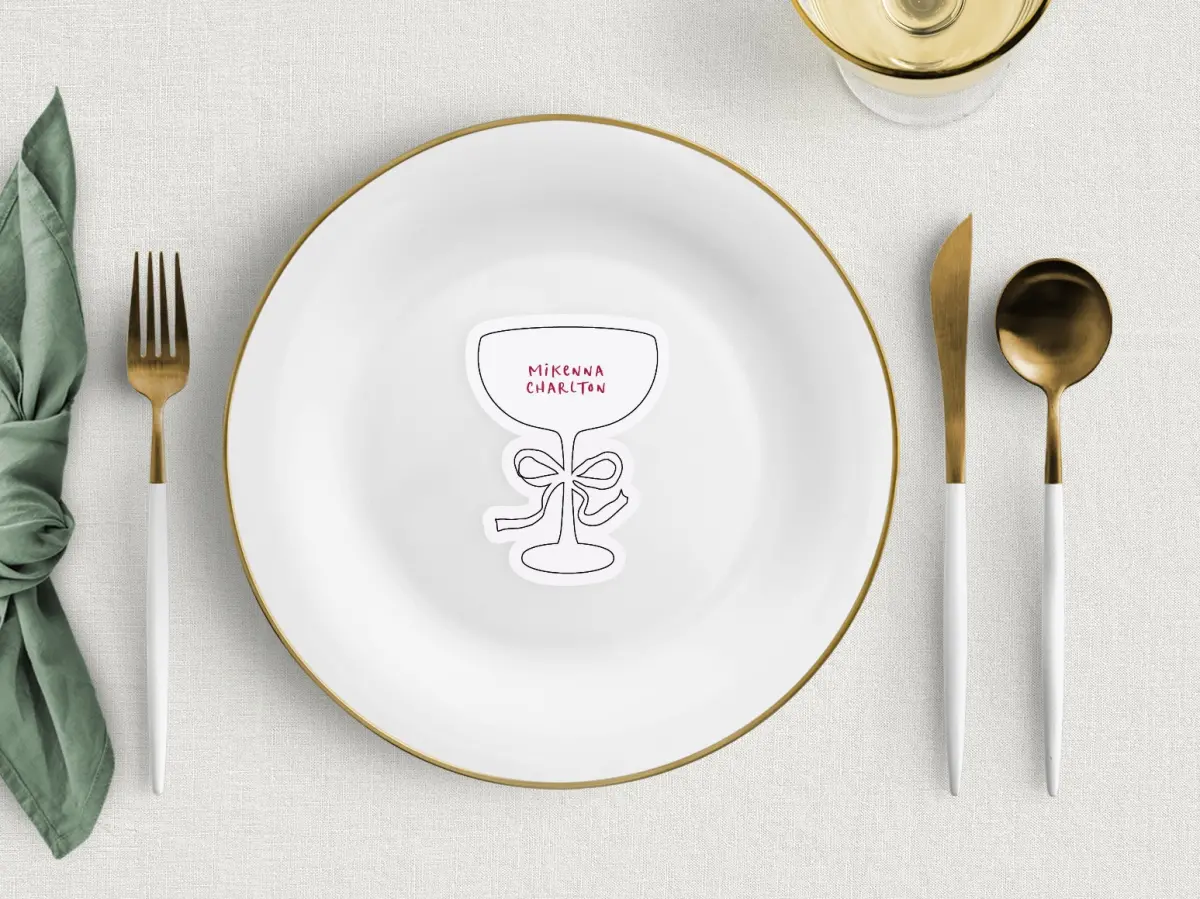 Coupe Glass Place Cards