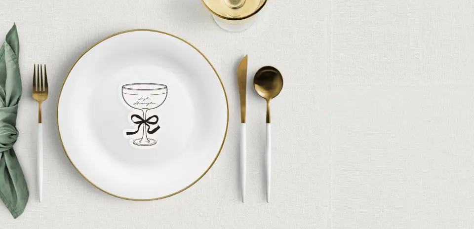 Coupe Glass Place Cards