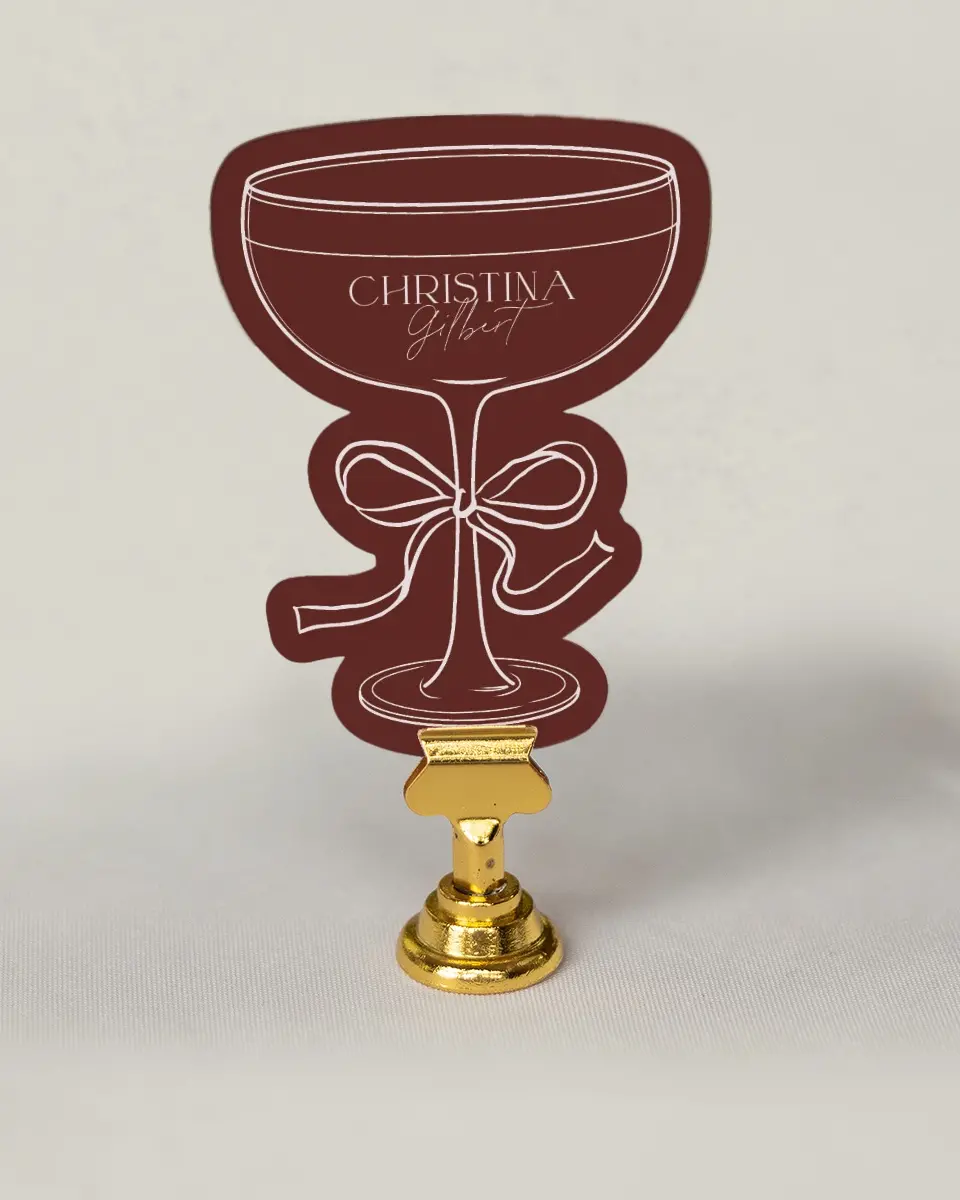 This is a 3" x 4" Wedding Place Card called Gorgeous Goblet printed in full color on Premium Smooth paper