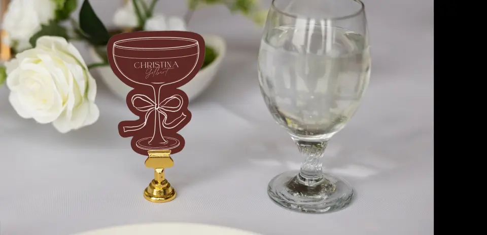 Coupe Glass Place Cards